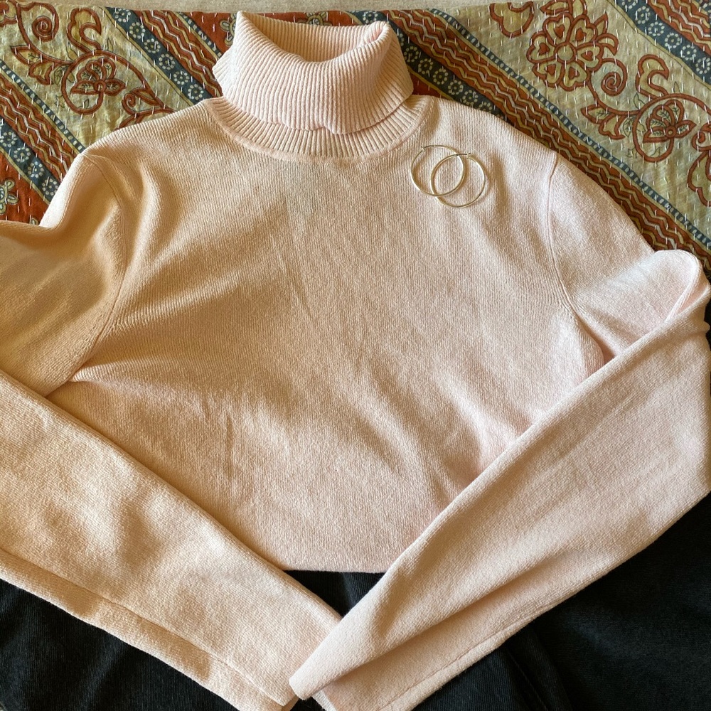 baby pink turtleneck